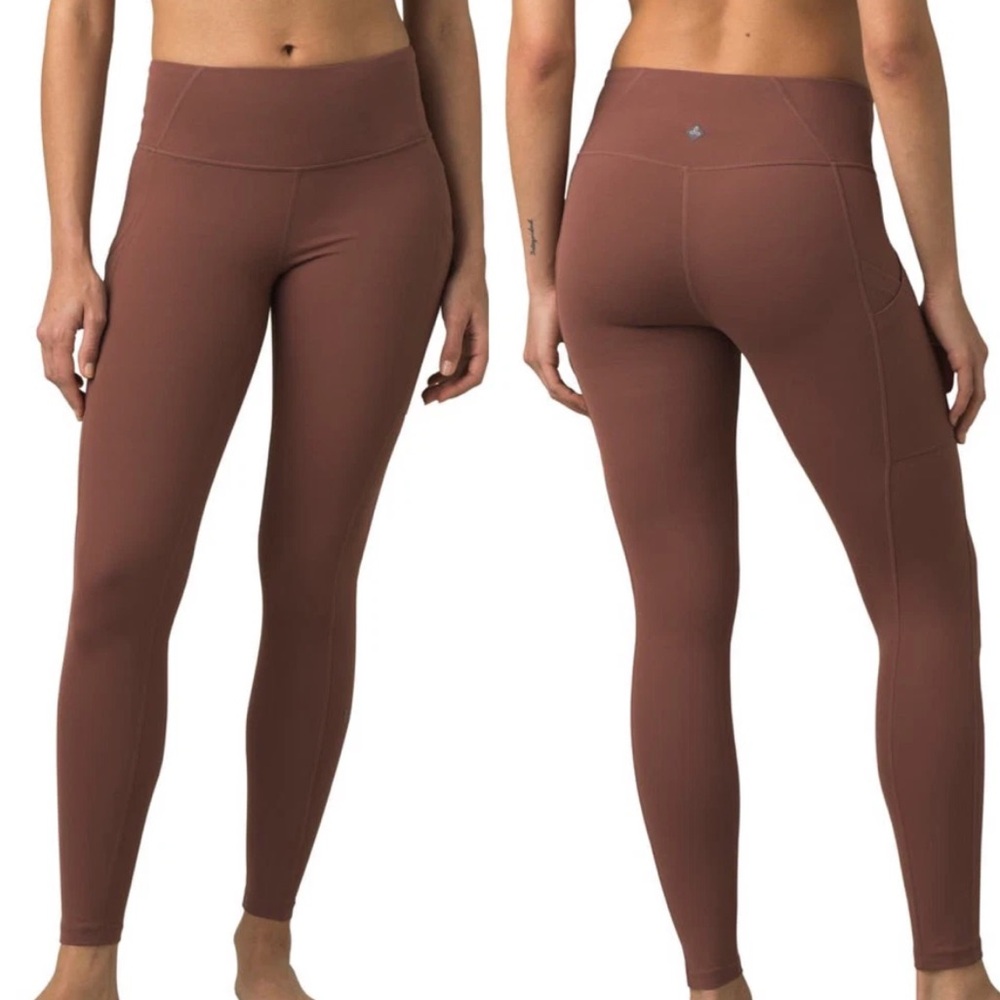 Prana High Rise Electa Leggings 25” Inseam Side Pockets Dusty Rose Mauve